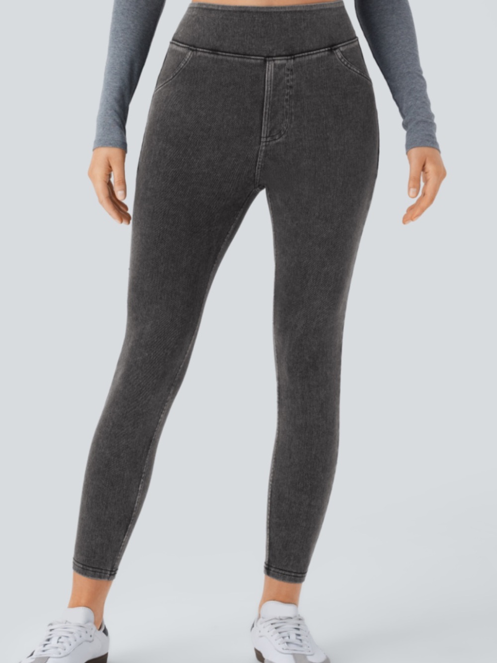 HALARA Washed Black High-Rise Jeggings